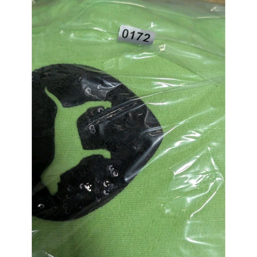 PINK Victoria's Secret Hoodie S Neon Green Sherpa Lined Sequin Logo Zip - Picture 13 of 13